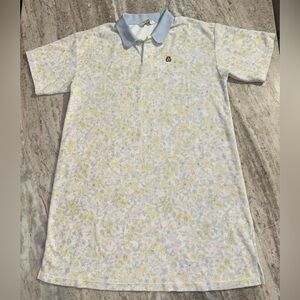 Teddy Fresh Pastel Floral Polo Dress Bear Logo Blue Yellow Women’s L/XL